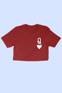 Red "Q" crop tee